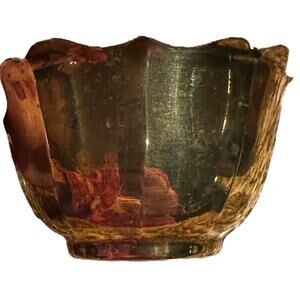 Vintage Solid Brass Bowl with Scalloped Edge 4.5” Wide